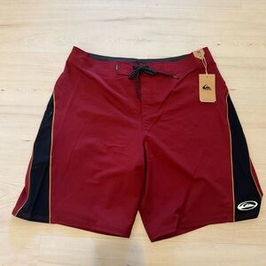 Quiksilver Men's Red and Black Board Shorts